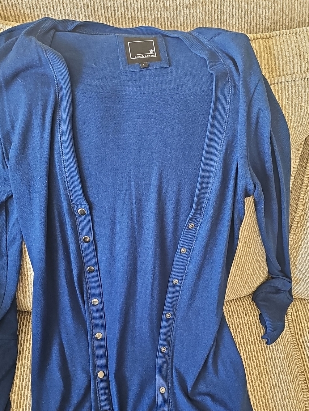 Lily & Lottie Royal Blue Button-Front Cardigan